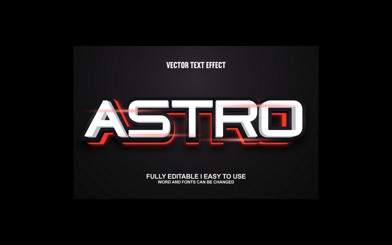 Effet de texte 3D vectoriel entièrement modifiable Astro