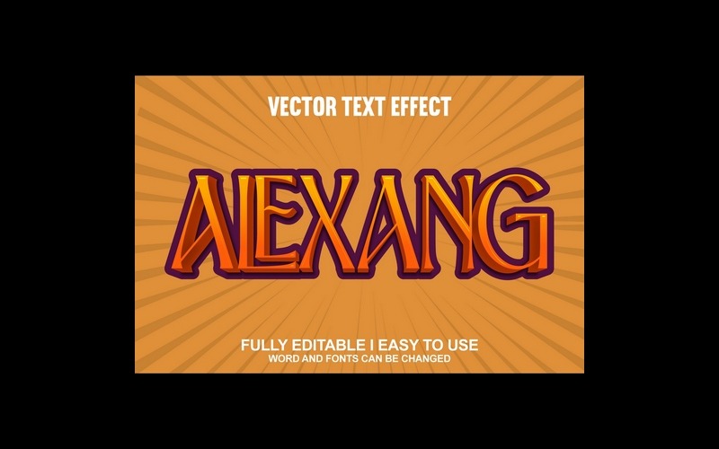 Effet de texte vectoriel 3D entièrement modifiable d'Alexang