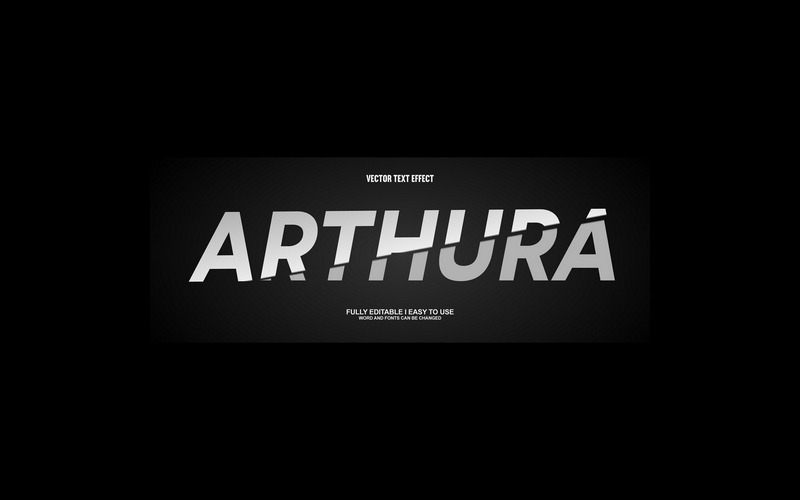 Effet de texte vectoriel 3D entièrement modifiable d'Arthura