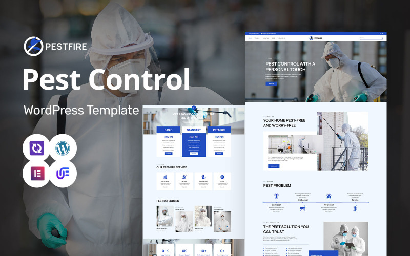 Pestfire - Professionell skadedjursbekämpning, borttagning av termiter och hemskydd WordPress Elementor-tema