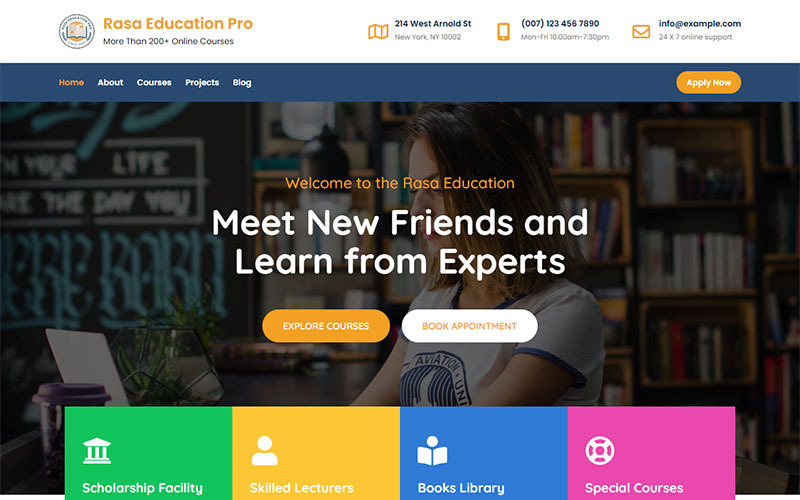 Rasa Education Pro - Elementor Oparty na WordPressie Motyw Edukacyjny