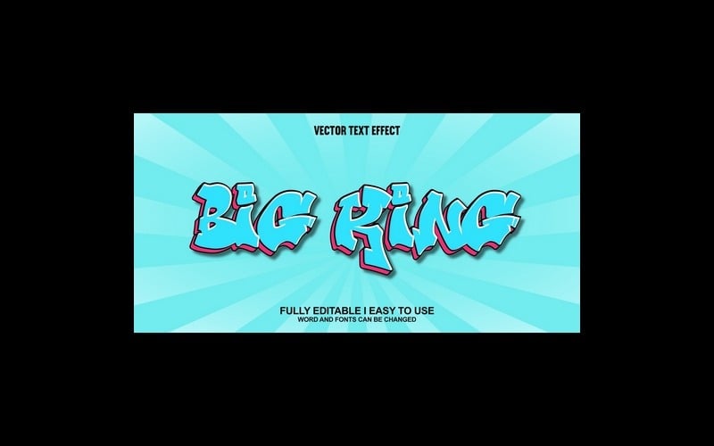 Big King Fully Editable Vector 3D Text Effect