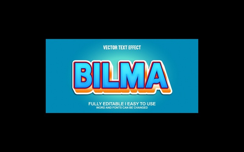 Bilma W pełni edytowalny wektorowy efekt tekstowy 3D