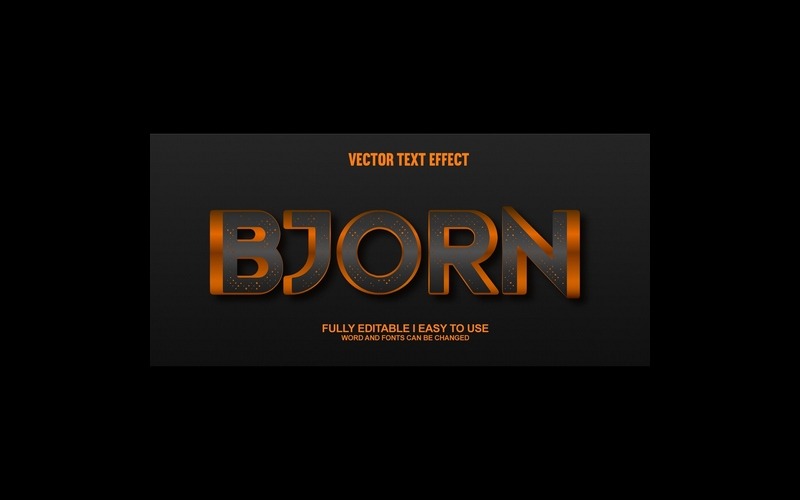 Björn helt redigerbar vektor 3D texteffekt