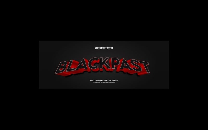 Blackpast helt redigerbar vektor 3D-texteffekt