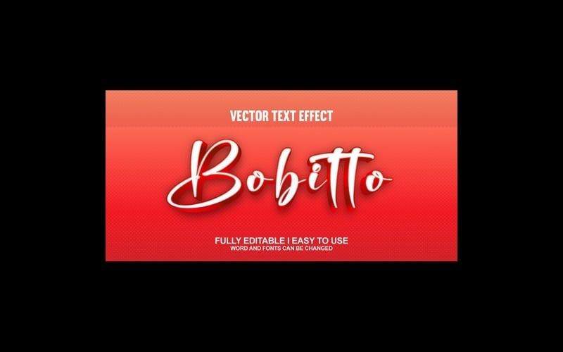 Bobitto Fully Editable Vector 3D Text Effect