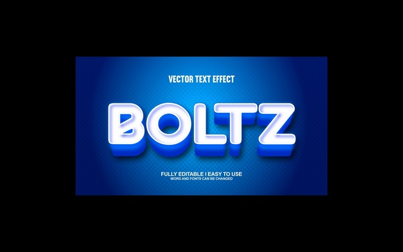 Boltz teljesen szerkeszthető vektoros 3D szövegeffektus