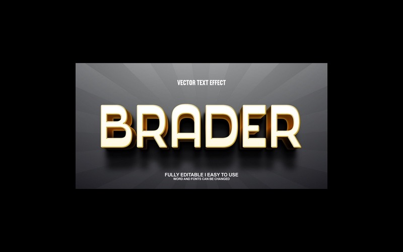 Brader helt redigerbar vektor 3D-texteffekt