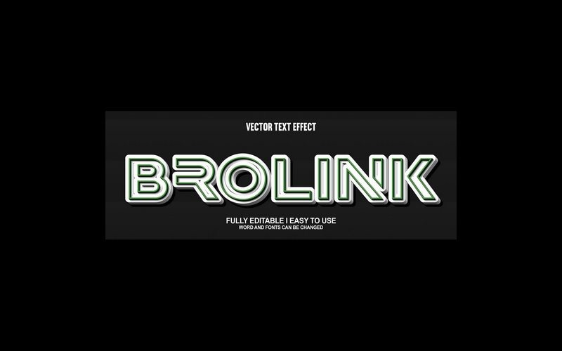 Brolink helt redigerbar vektor 3D-texteffekt