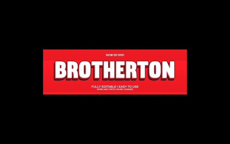 Brotherton helt redigerbar vektor 3D-texteffekt