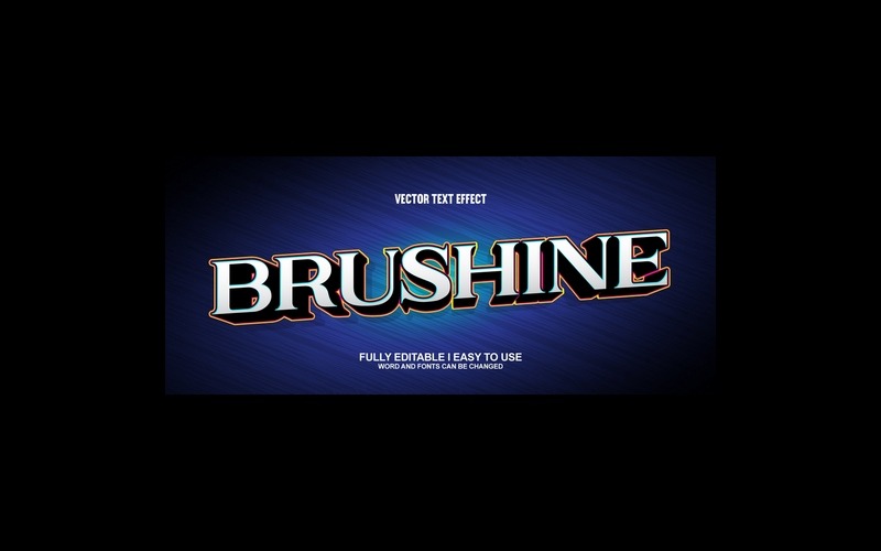 Brushine helt redigerbar vektor 3D-texteffekt