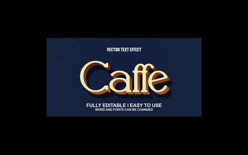 Caffe helt redigerbar vektor 3D texteffekt