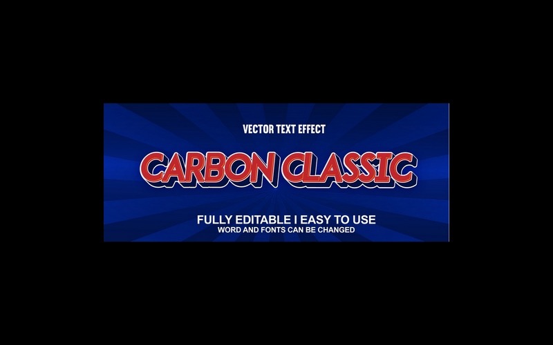 Carbon Classic Fully Editable Vector 3D Text Effect