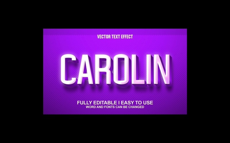 Carolin Fully Editable Vector 3D Text Effect