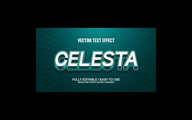 Celesta helt redigerbar vektor 3D-texteffekt