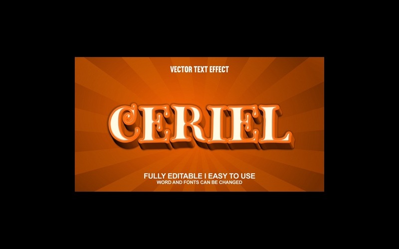 Ceriel helt redigerbar vektor 3D-texteffekt