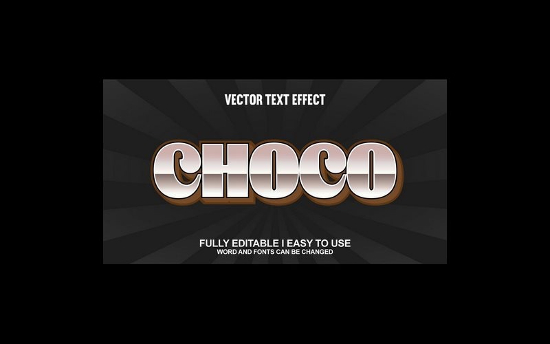 Choco Bold helt redigerbar vektor 3D-texteffekt