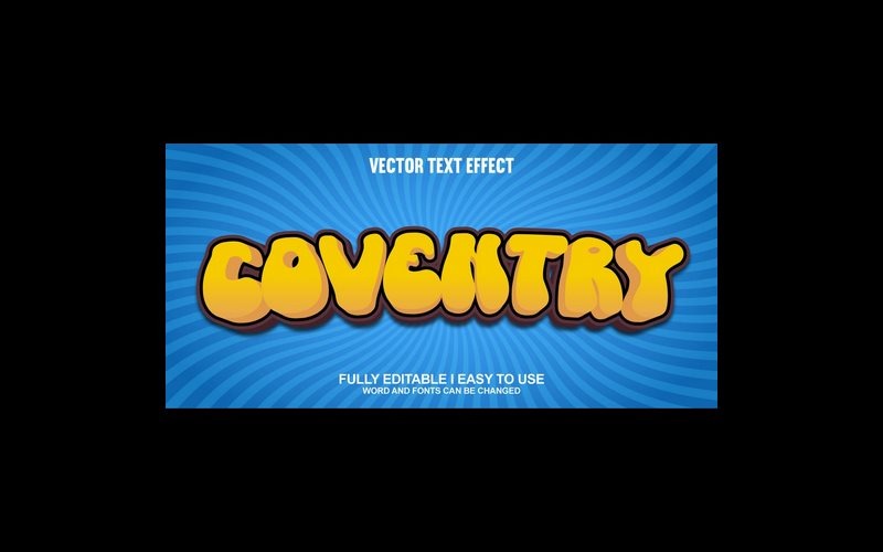 Coventry Fully Editable Vector 3D Text Effect