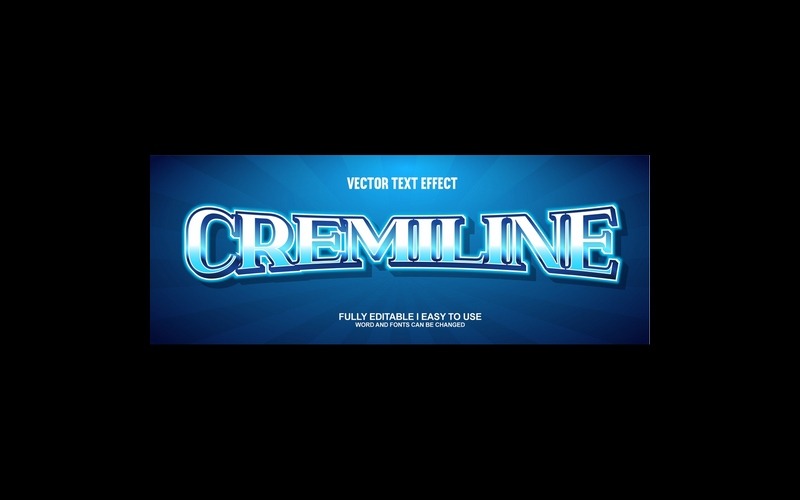 Cremiline volledig bewerkbaar vector 3D-texteffect