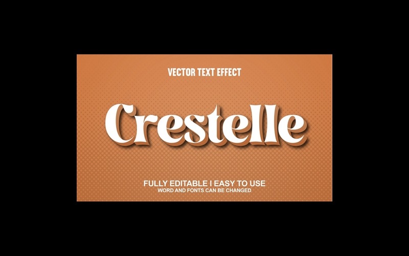 Crestelle plně upravitelný vektorový 3D textový efekt