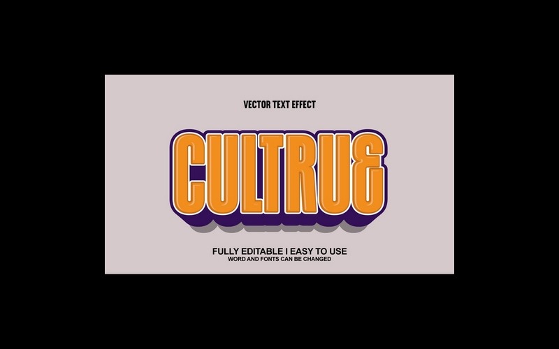 Cultrue Volledig bewerkbaar vector 3D-texteffect