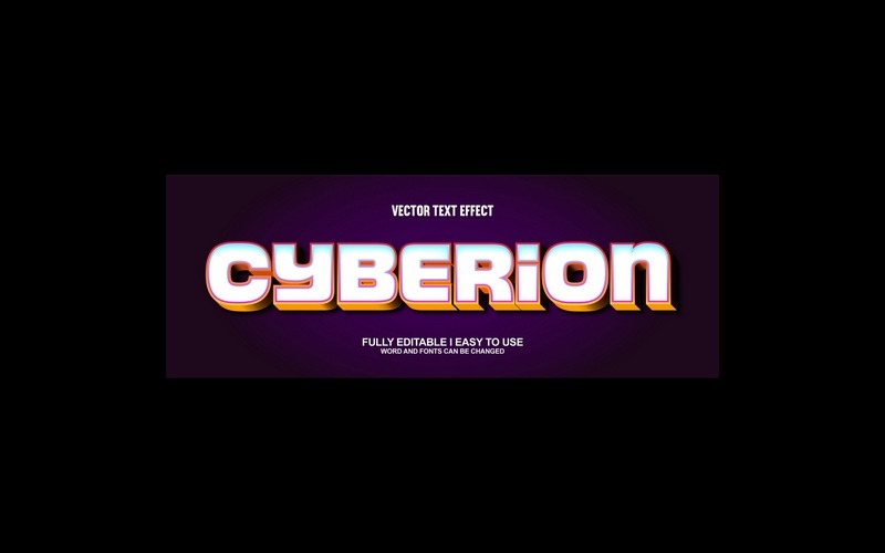 Cyberion helt redigerbar vektor 3D-texteffekt