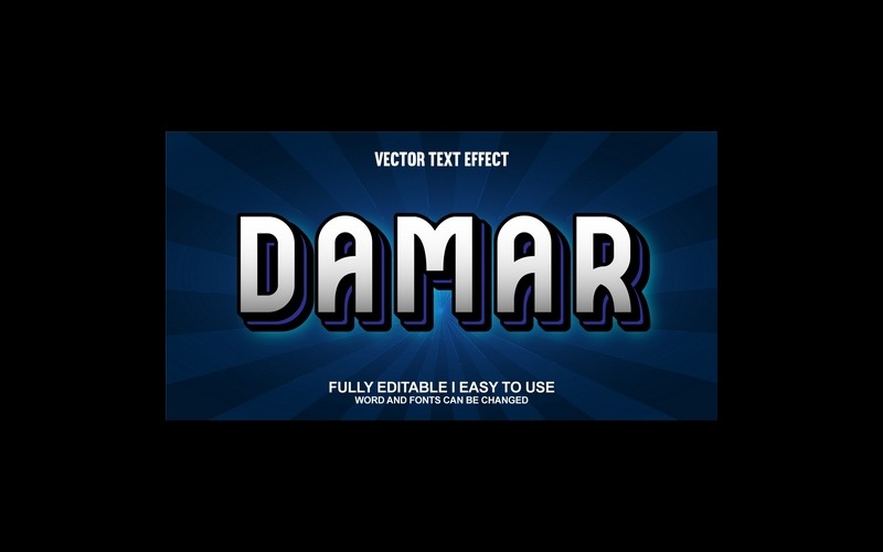 Damar helt redigerbar vektor 3D-texteffekt