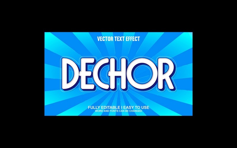 Dechor plně upravitelný vektorový 3D textový efekt