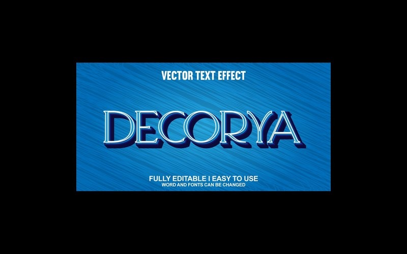 Decorya Tamamen Düzenlenebilir Vektör 3D Metin Efekti