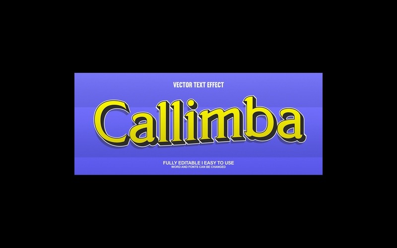 Efecto de texto 3D vectorial totalmente editable Callimba