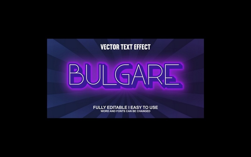Efecto de texto 3D vectorial totalmente editable de Bulgaria