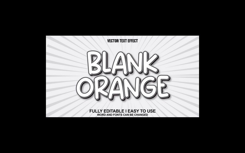 Efecto de texto 3D vectorial totalmente editable en color naranja en blanco