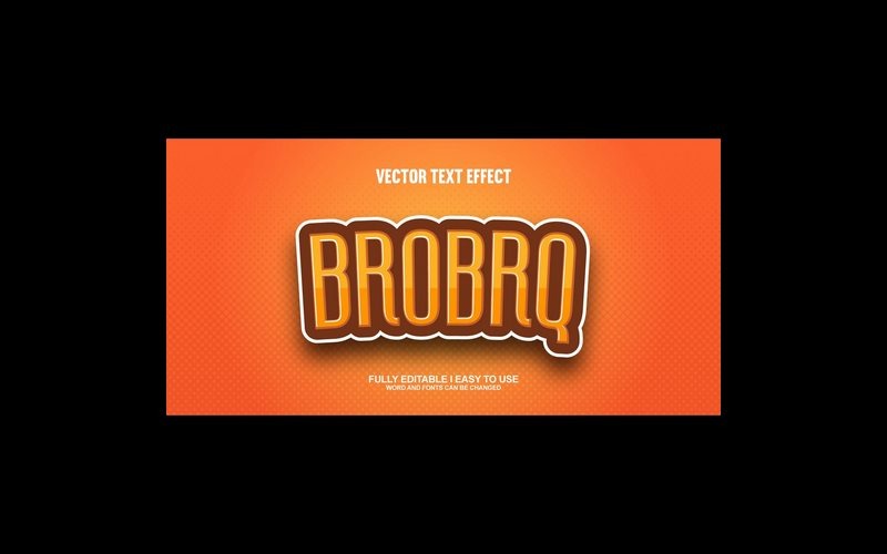 Efeito de texto 3D vetorial totalmente editável Brobrq