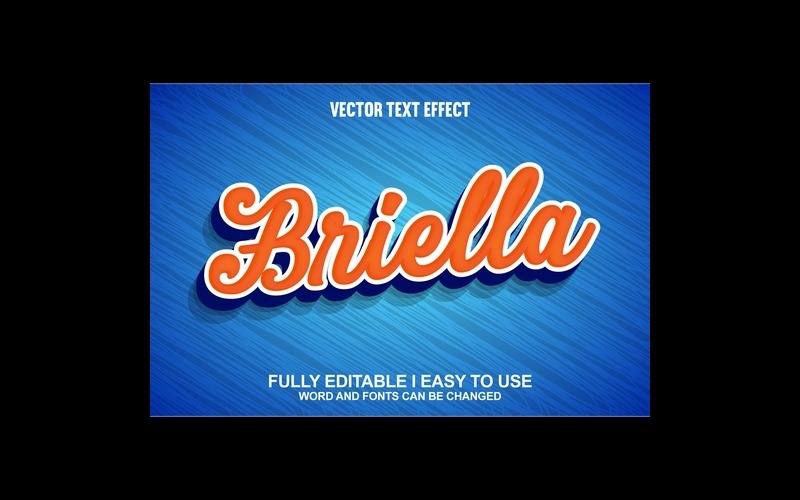 Effet de texte 3D vectoriel entièrement modifiable de Briella
