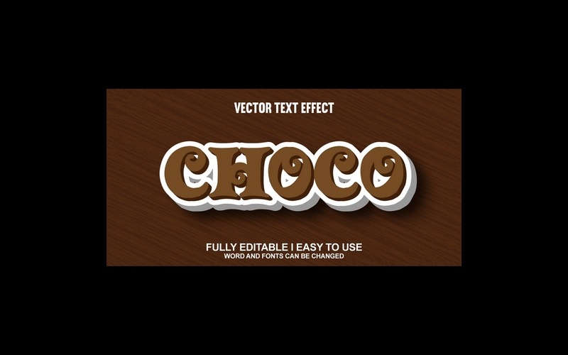 Effet de texte vectoriel 3D entièrement modifiable Choco