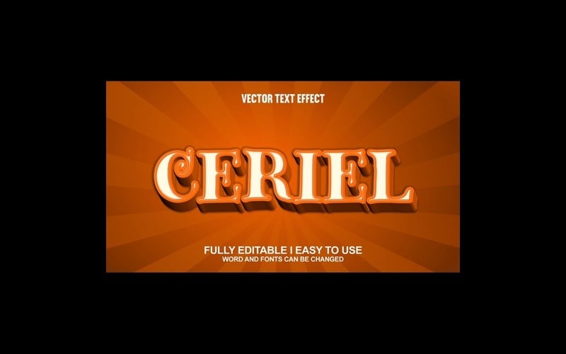 Effet de texte vectoriel 3D entièrement modifiable de Ceriel