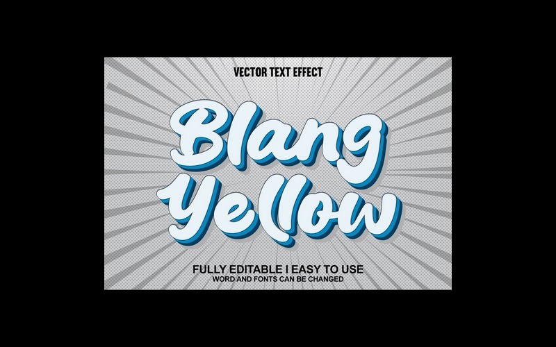 Effetto testo vettoriale 3D completamente modificabile Blang Yellow