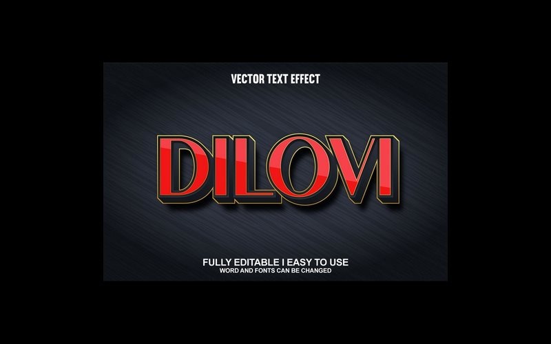 Dilovi helt redigerbar vektor 3D-texteffekt