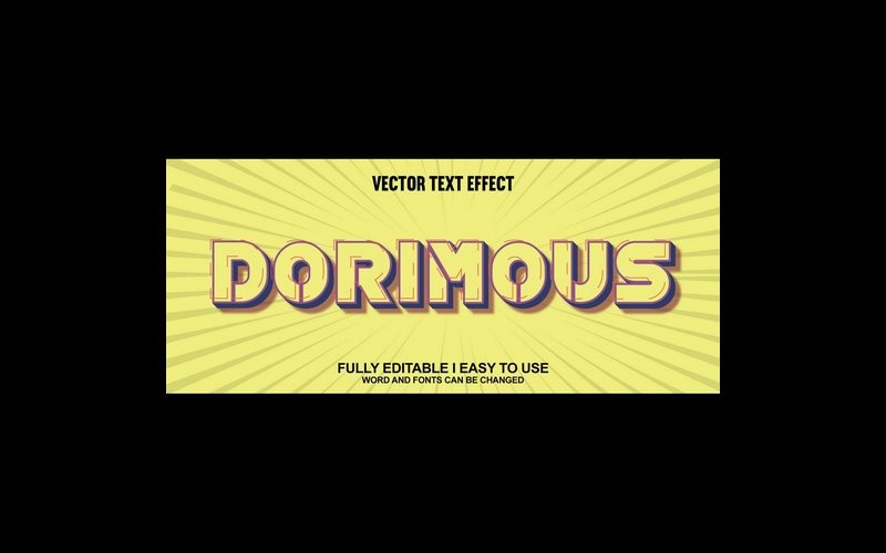 Dorimous helt redigerbar vektor 3D texteffekt