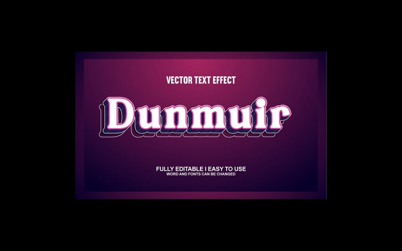 Dunsmuir 完全可编辑矢量 3D 文本效果