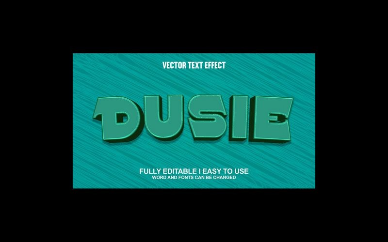 Dusie Tamamen Düzenlenebilir Vektör 3D Metin Efekti