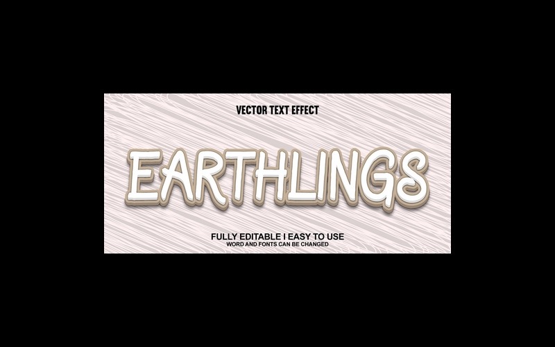 Earthlings helt redigerbar vektor 3D texteffekt