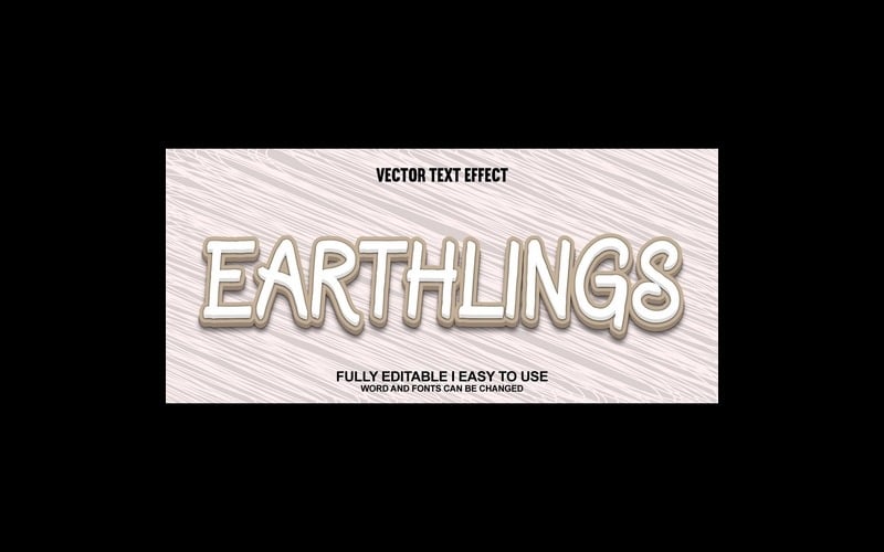 Earthlings Полностью редактируемый векторный 3D текстовый эффект