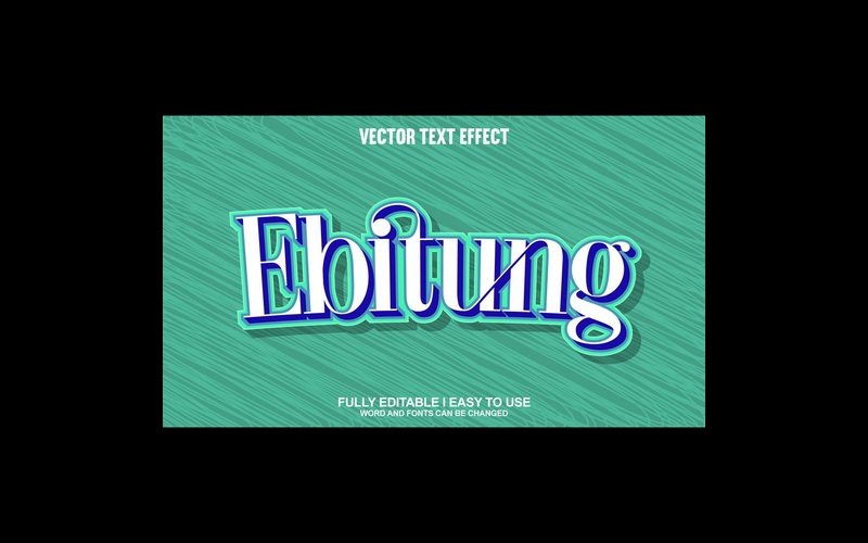 Ebitung Fully Editable Vector 3D Text Effect