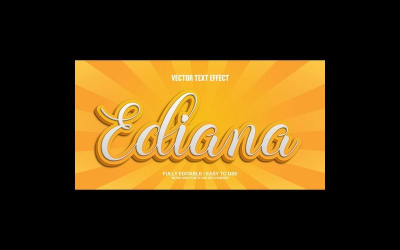 Ediana helt redigerbar vektor 3D-texteffekt