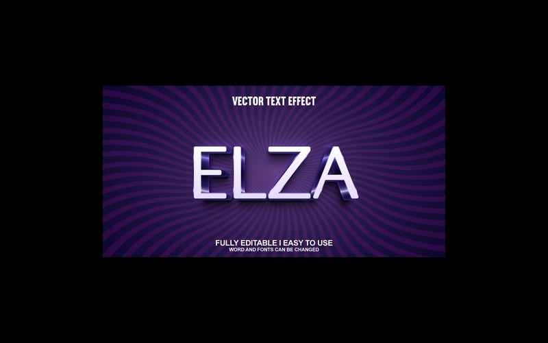 Effet de texte vectoriel 3D entièrement modifiable Elza