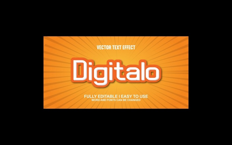 Effetto testo 3D vettoriale completamente modificabile Digitalo