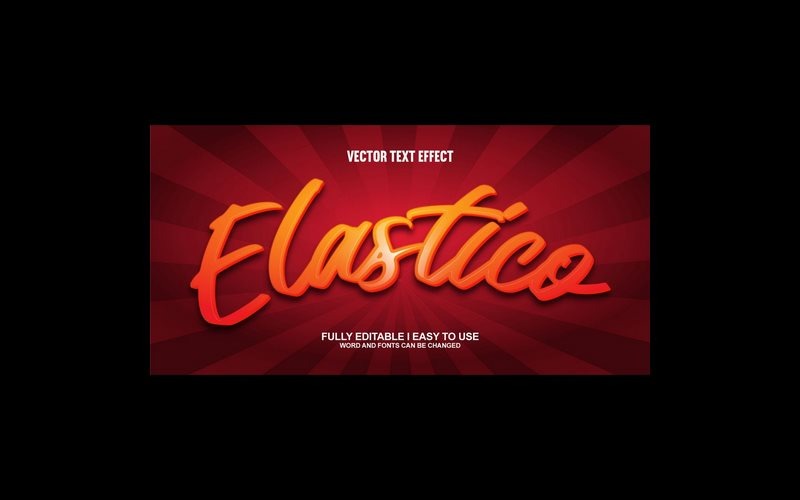 Elastico helt redigerbar vektor 3D-texteffekt