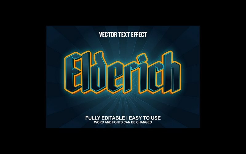 Elderich helt redigerbar vektor 3D-texteffekt