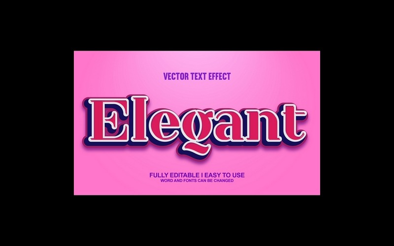 Elegant helt redigerbar vektor 3D-texteffekt